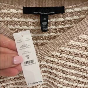 White House Black Market V-Neck Sweater - Cream and Tan